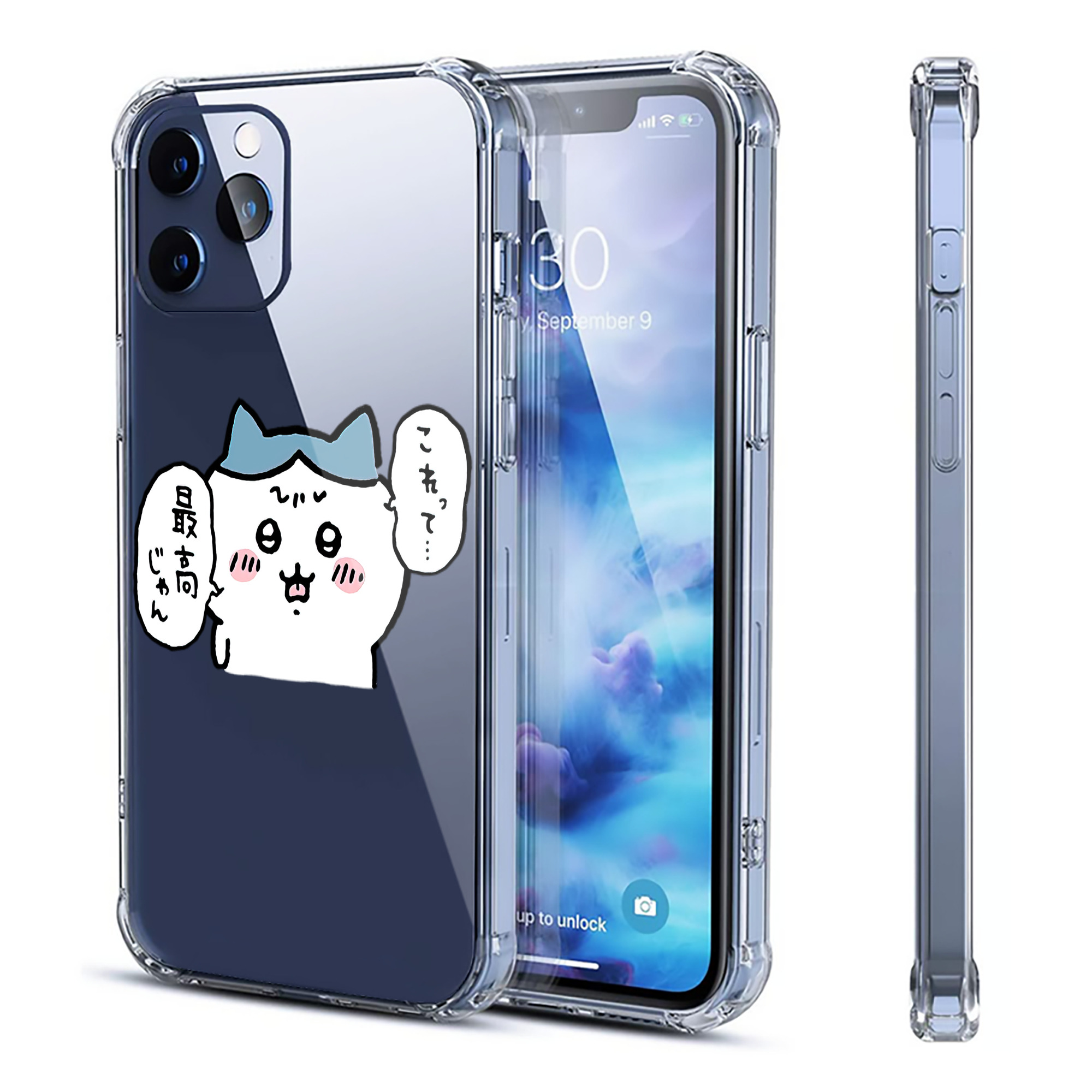 （画像用） ちいかわ ハチワレ Chii-kawa hachiware 【iPhone 12シリーズ対応】透明スマホケース（クリアソフトケース）